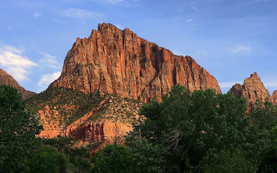 The Watchman above the cottonwoods, Zion Canyon